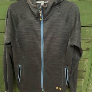 Stio Charcoal and Blue Zip-Up Jacket women’s XL